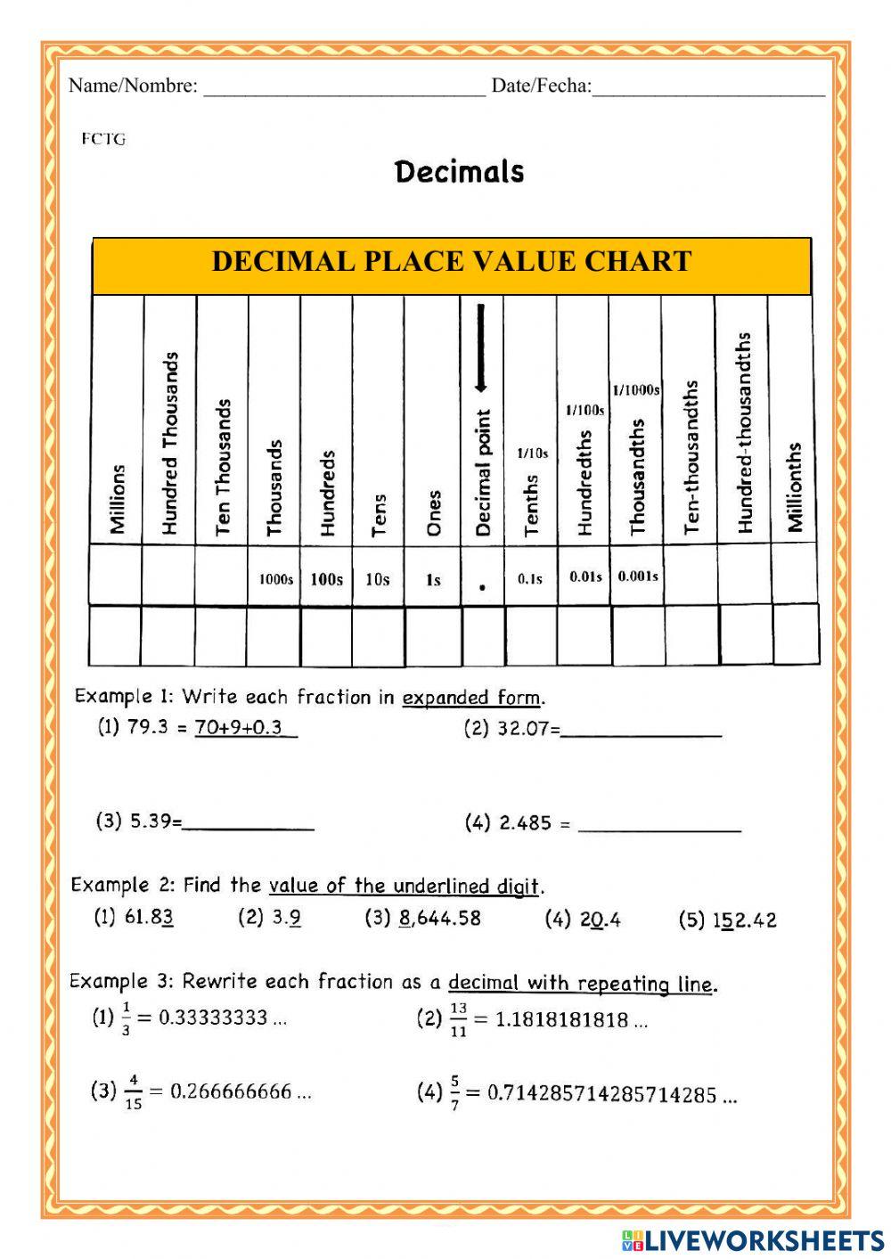 WCMFR Decimals