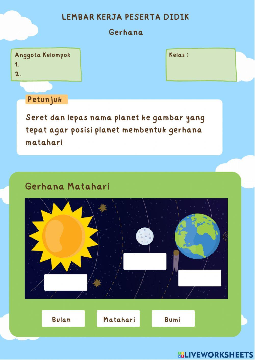 LKPD pergerakan bulan bumi matahari