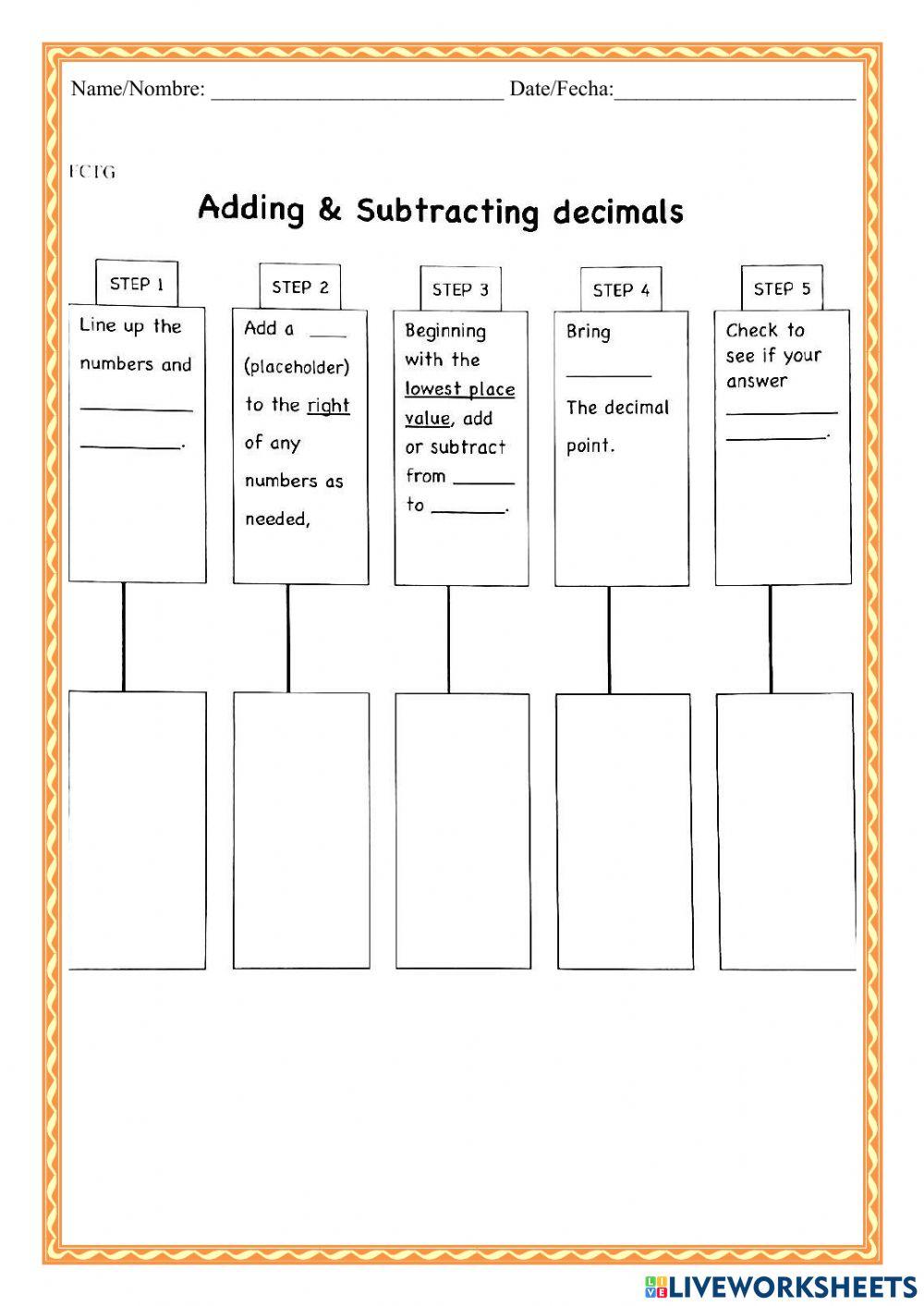 WCMFR Adding and Substracting Decimals