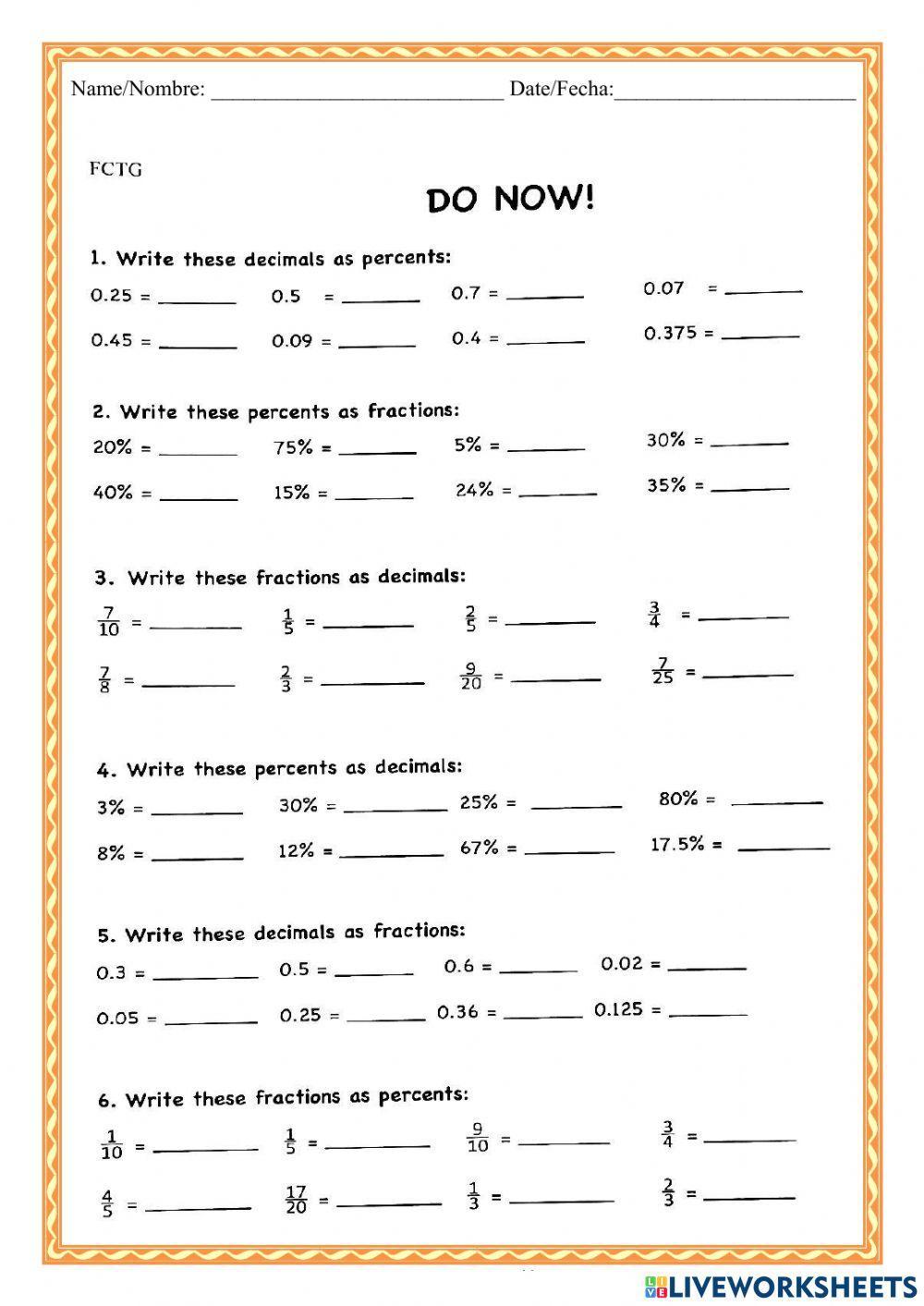 WCMFR Fraction, Decimal & Percent