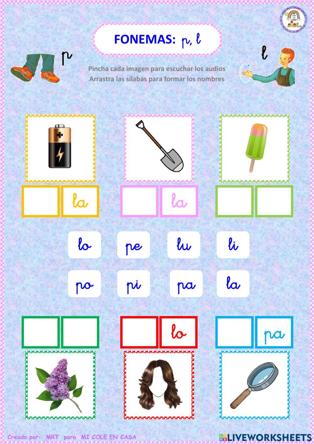 FONEMAS (p, l) minúscula