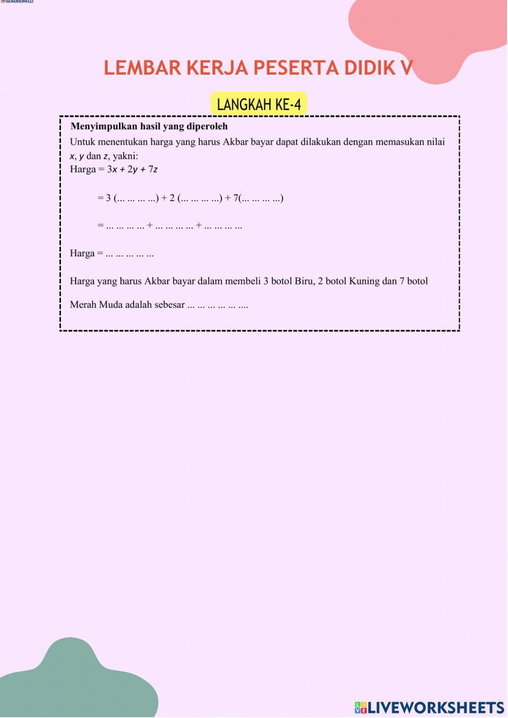 SPLTV metode eliminasi