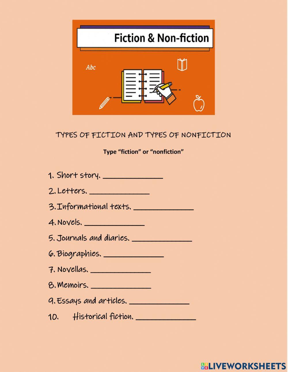 Types of fiction and nonfiction