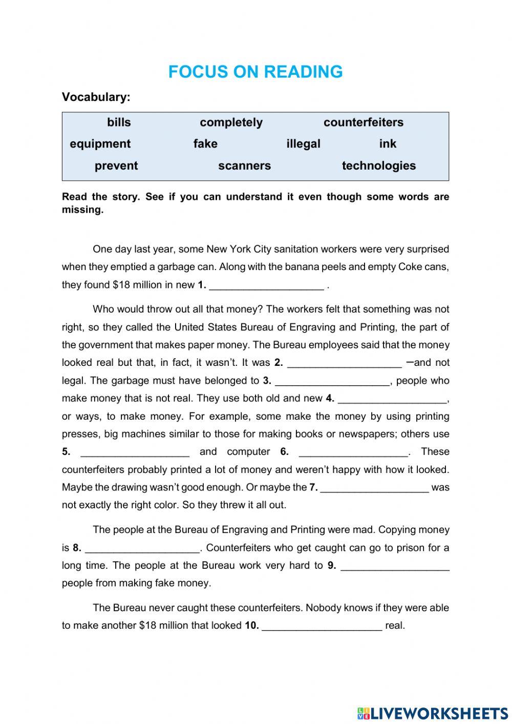 Focus on Reading - Page 54 - Unit 3 - Northstar 2