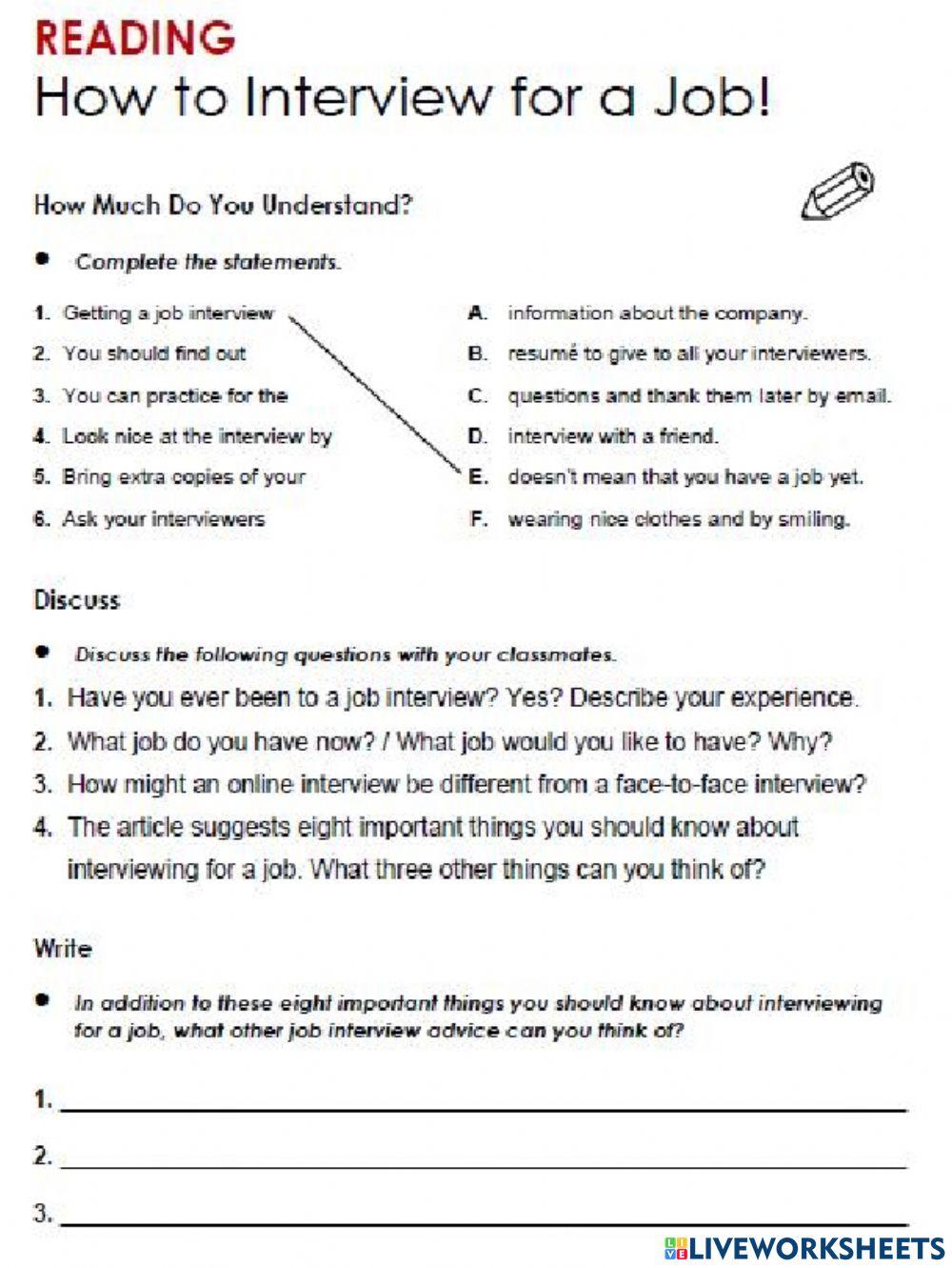 Reading job and work