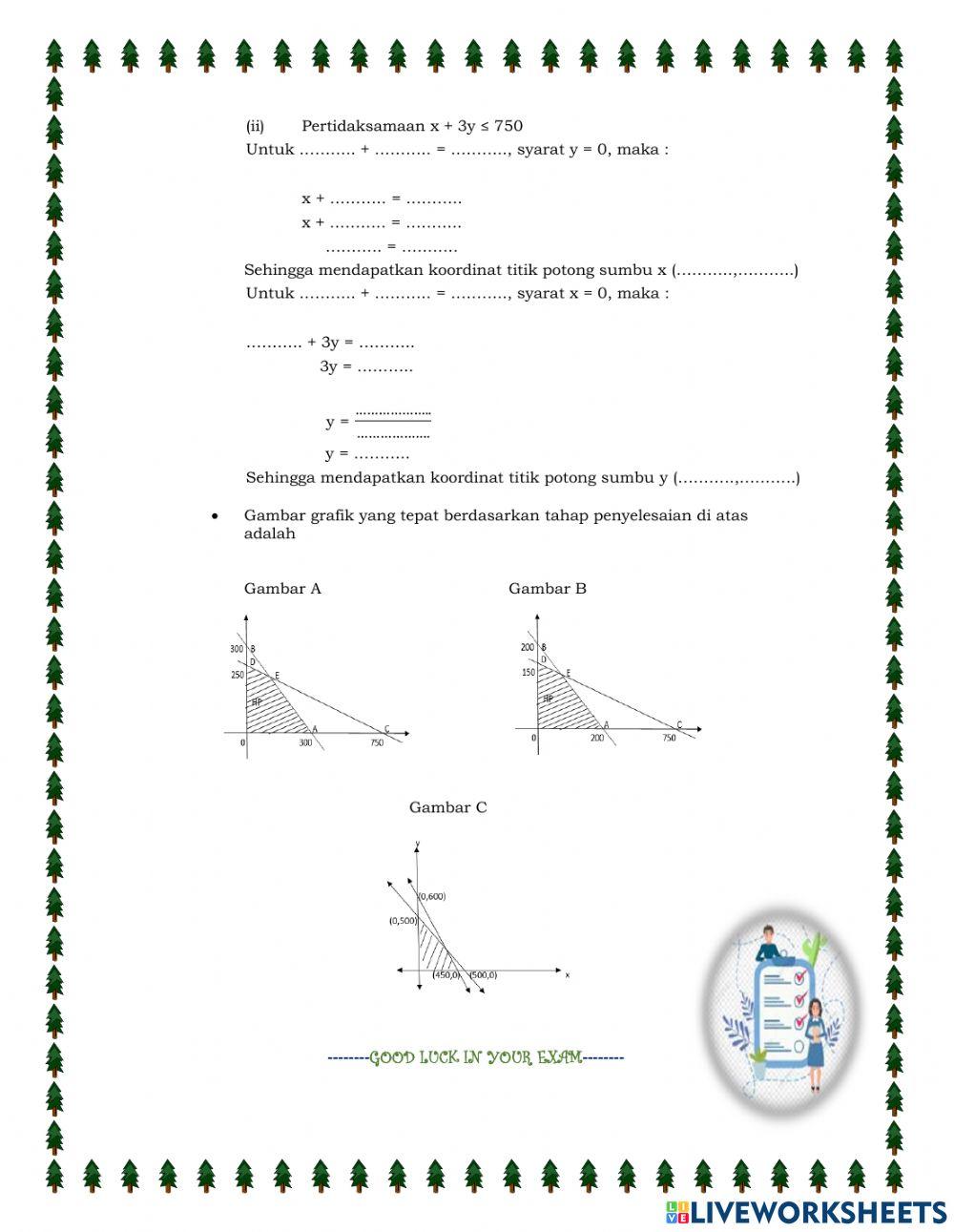 Sistem pertidaksamaan linear dua variabel