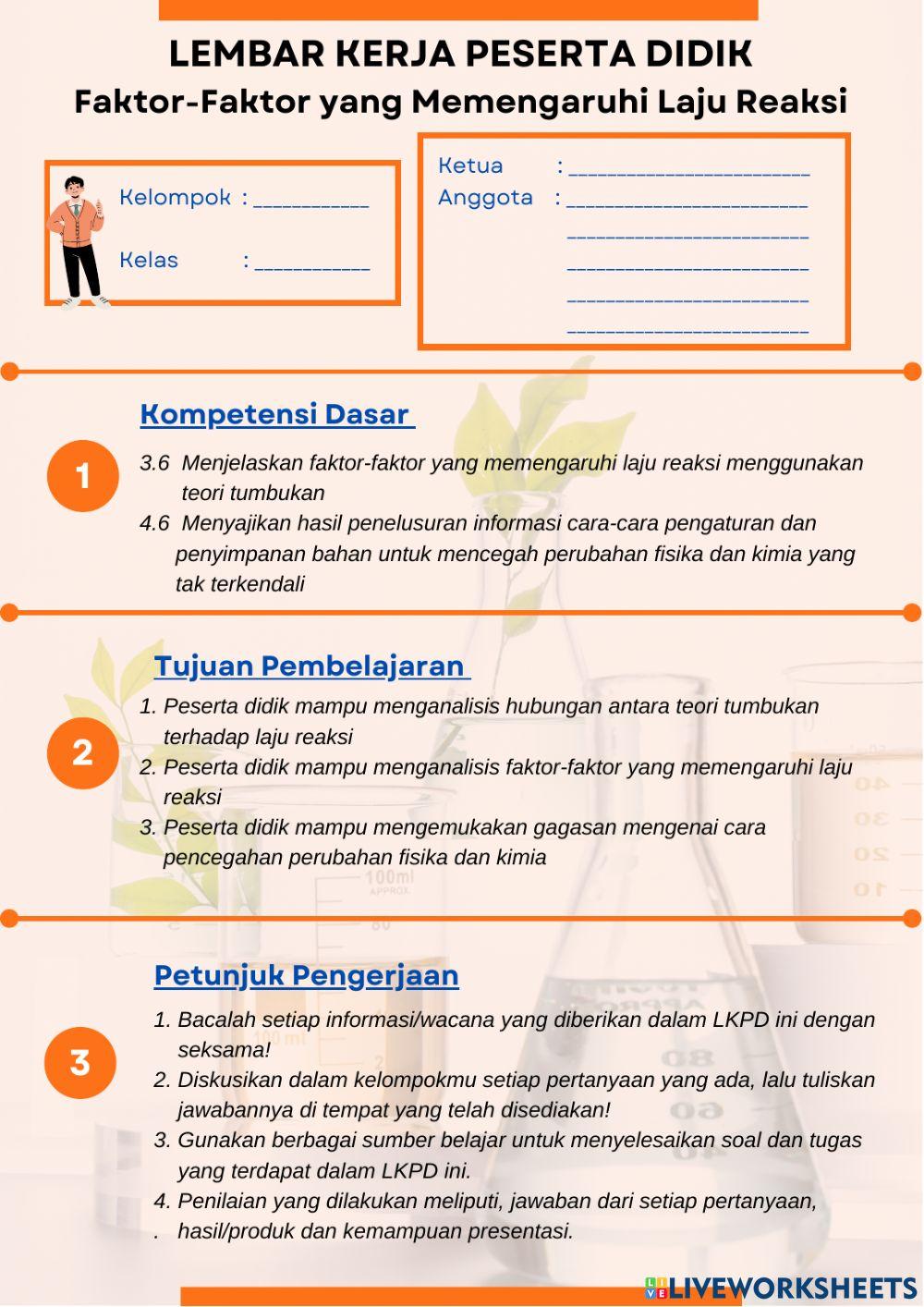 LKPD Faktor Pemenentuan Laju Reaksi