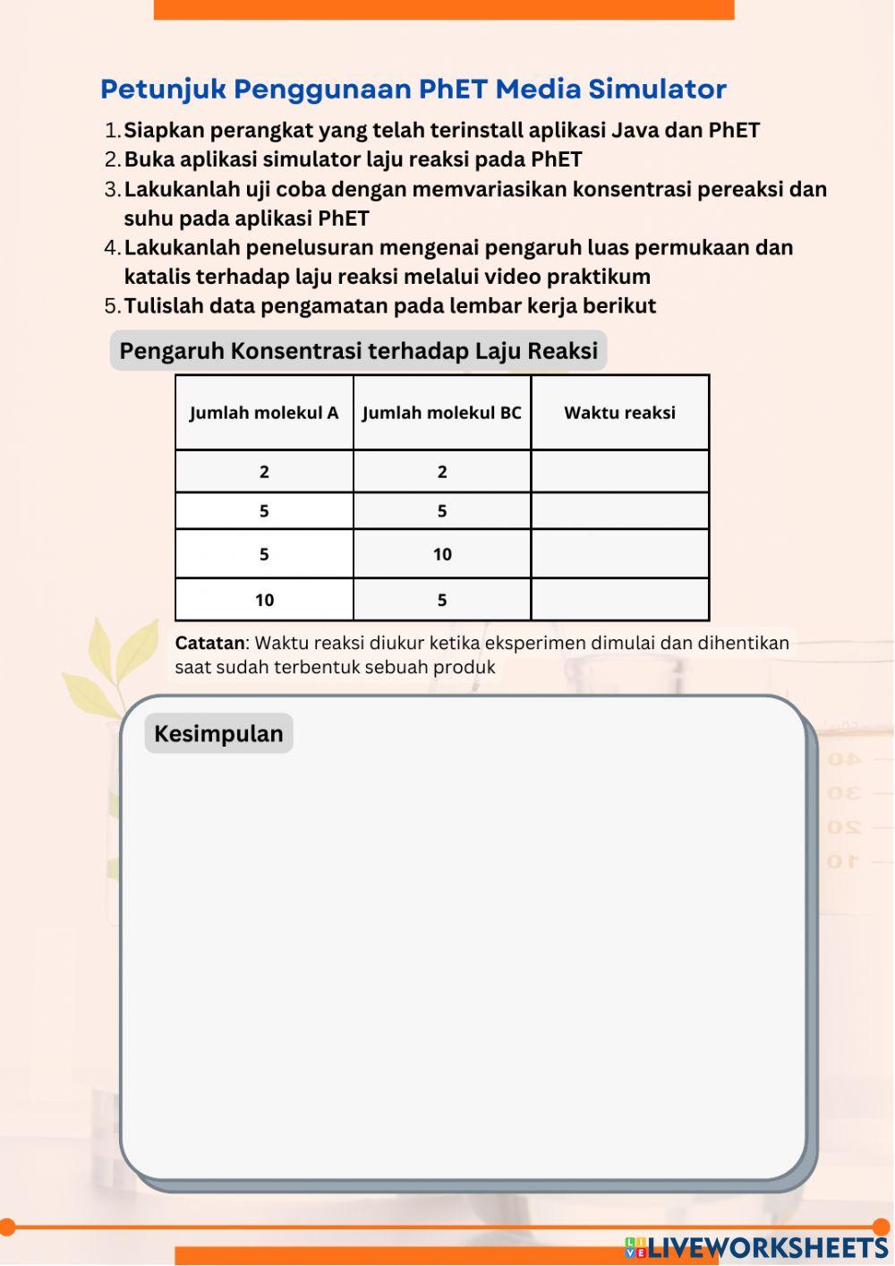 LKPD Faktor Pemenentuan Laju Reaksi