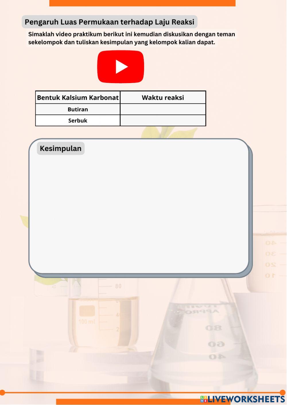 LKPD Faktor Pemenentuan Laju Reaksi