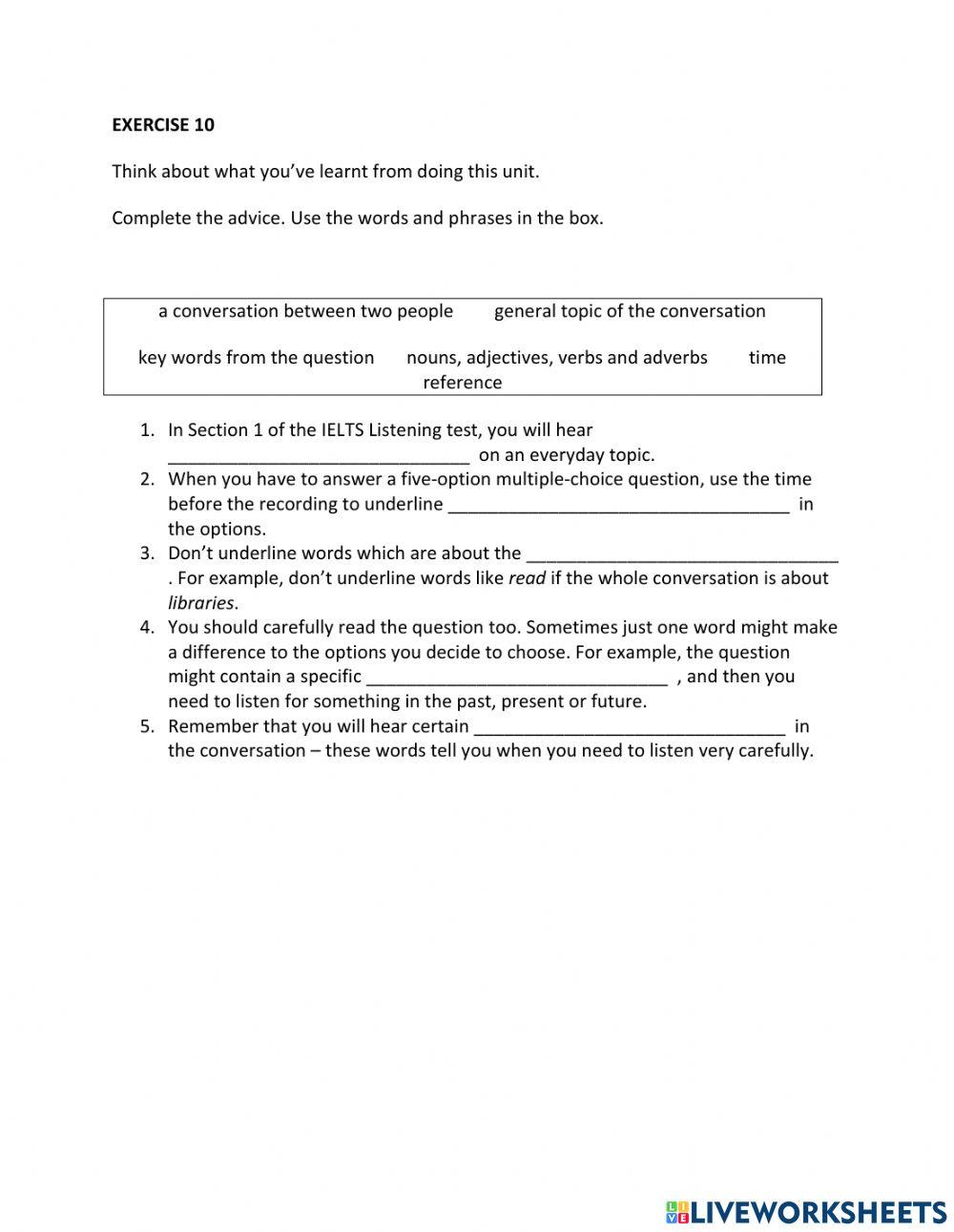 Ie1, unit 5, listening, exercise 10