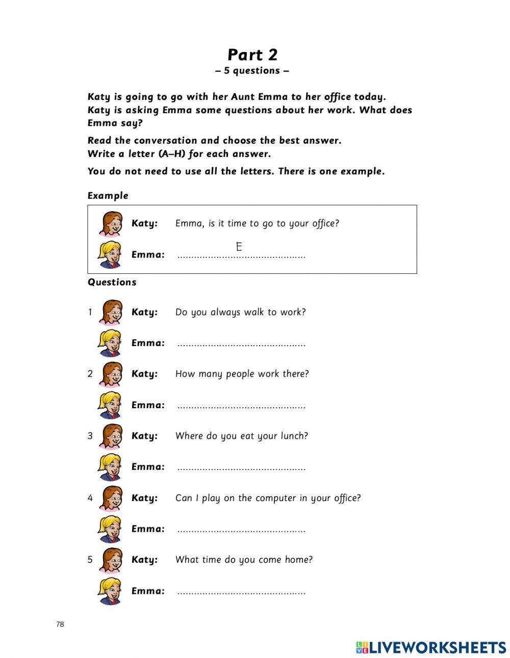 A Flyers Reading and Writing part 2