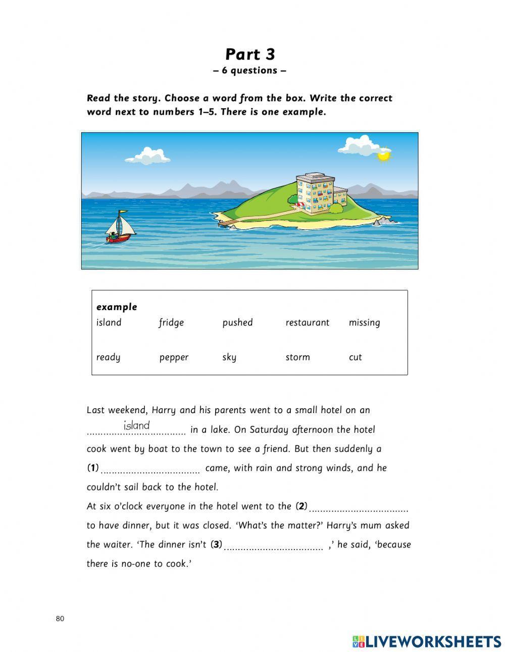 A Flyers Reading and Writing part 3