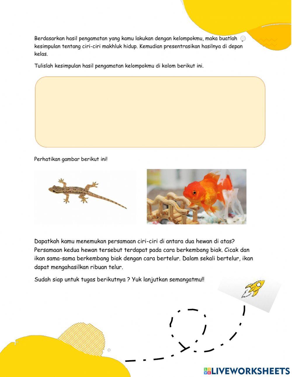 LKPD Kelas 3 Ciri Makhluk Hidup