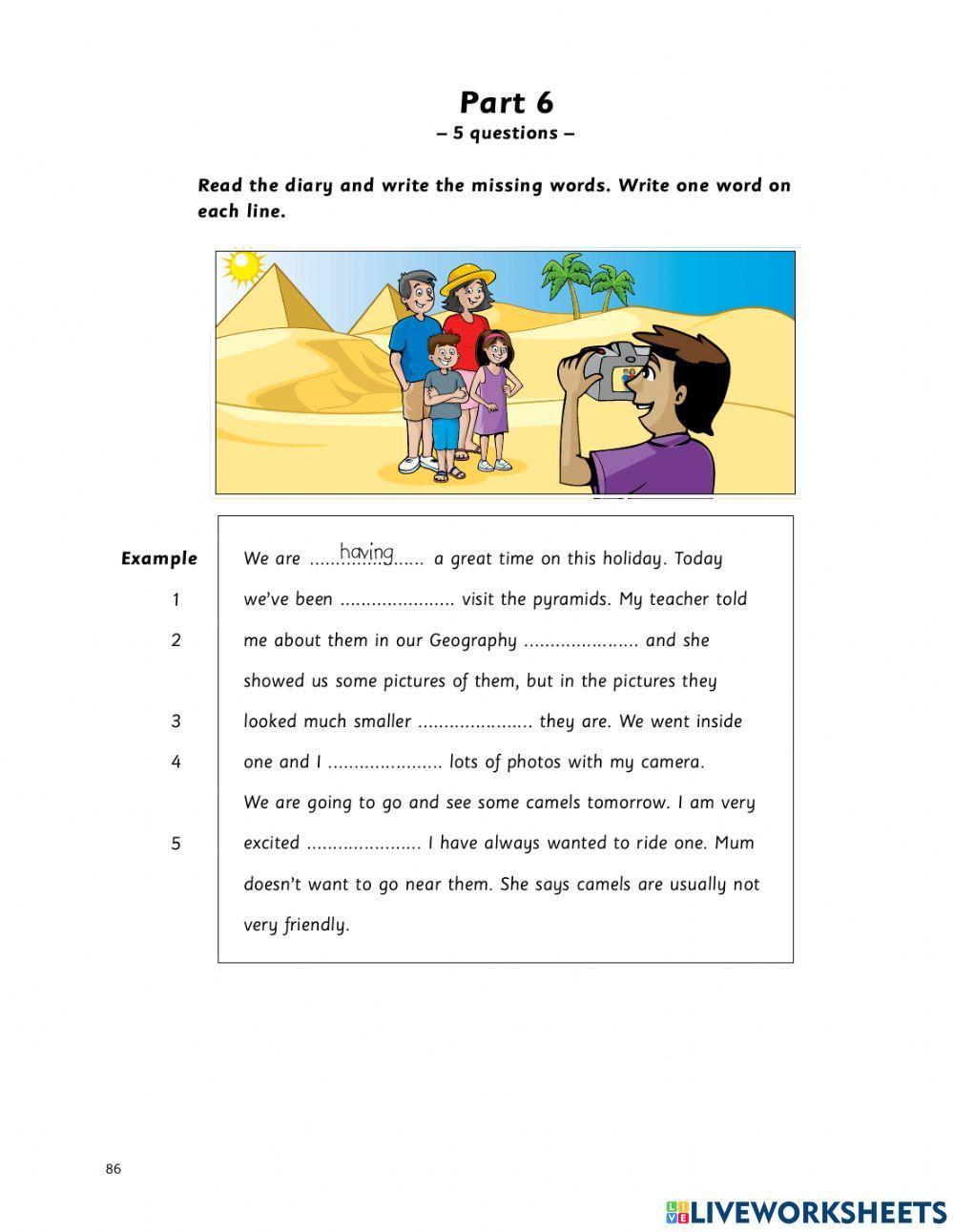 A Flyers Reading and Writing part 6