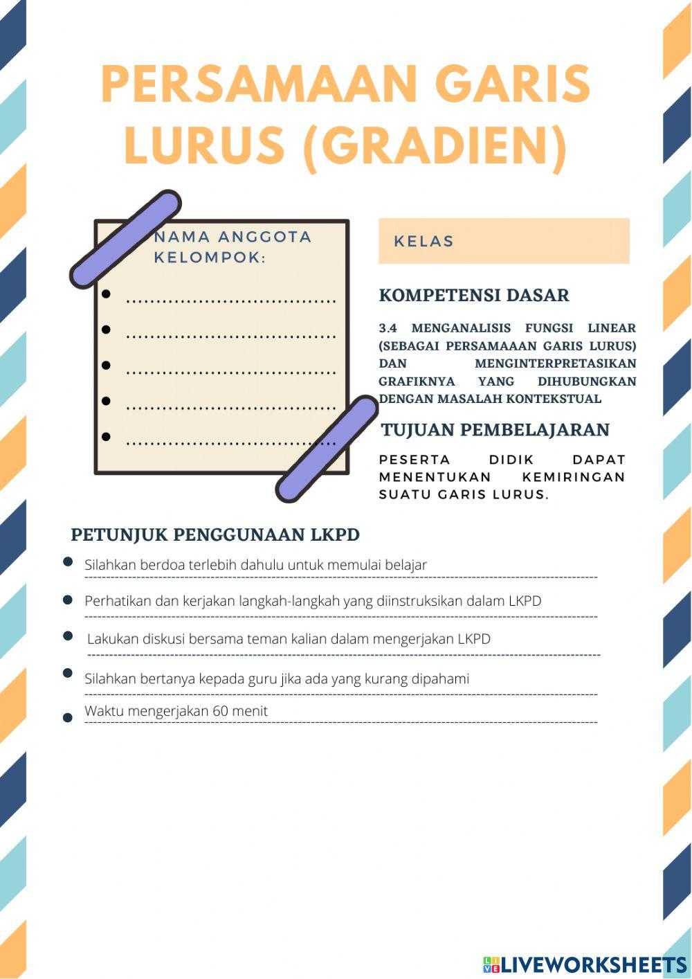 Persamaan garis lurus