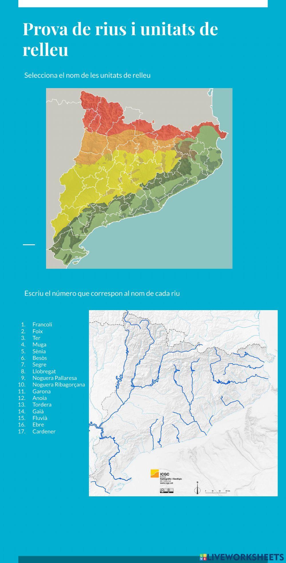 Prova rius i unitats de relleu