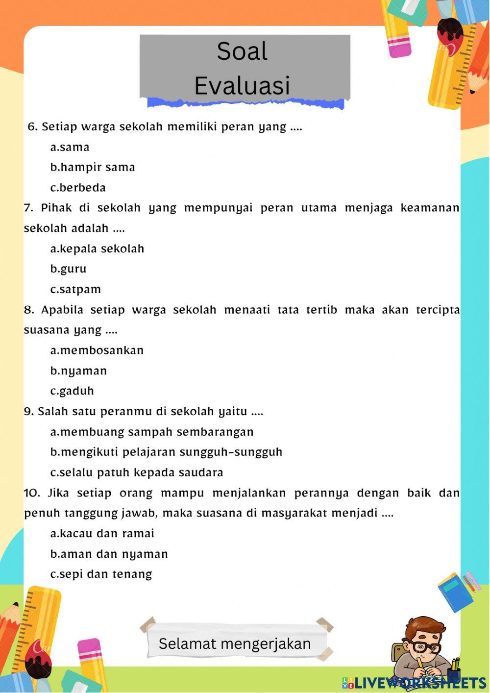 Soal Evaluasi Tema 3