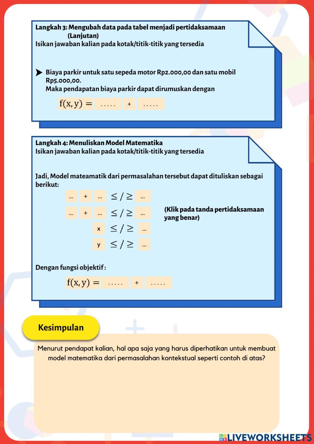 Model Matematika Prolin 1