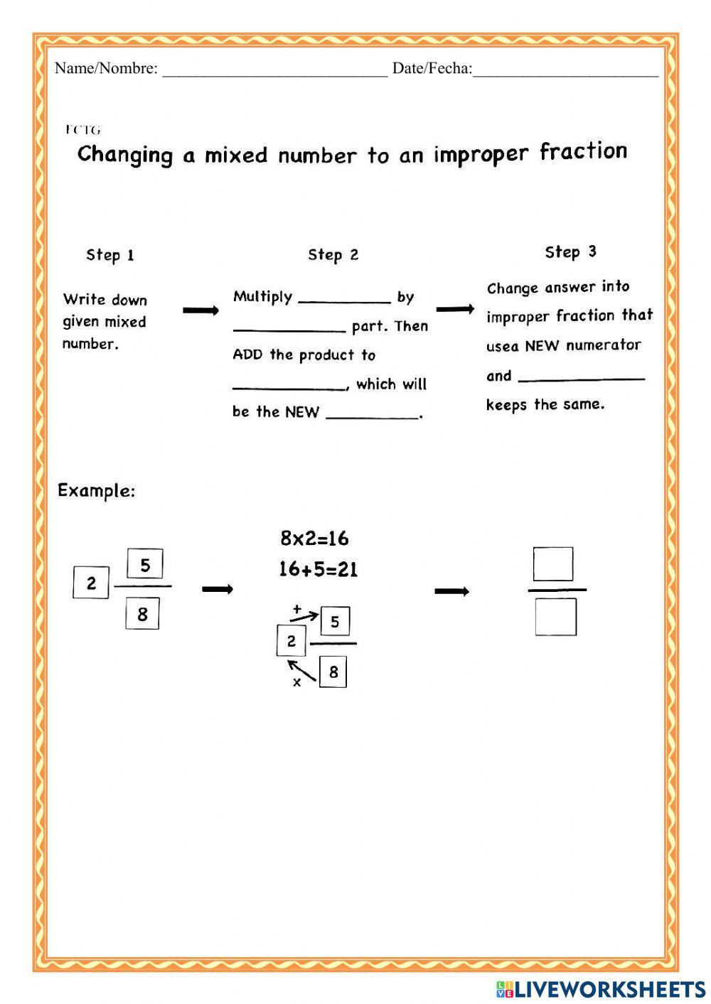 WCMFR Mixed Number to Improper