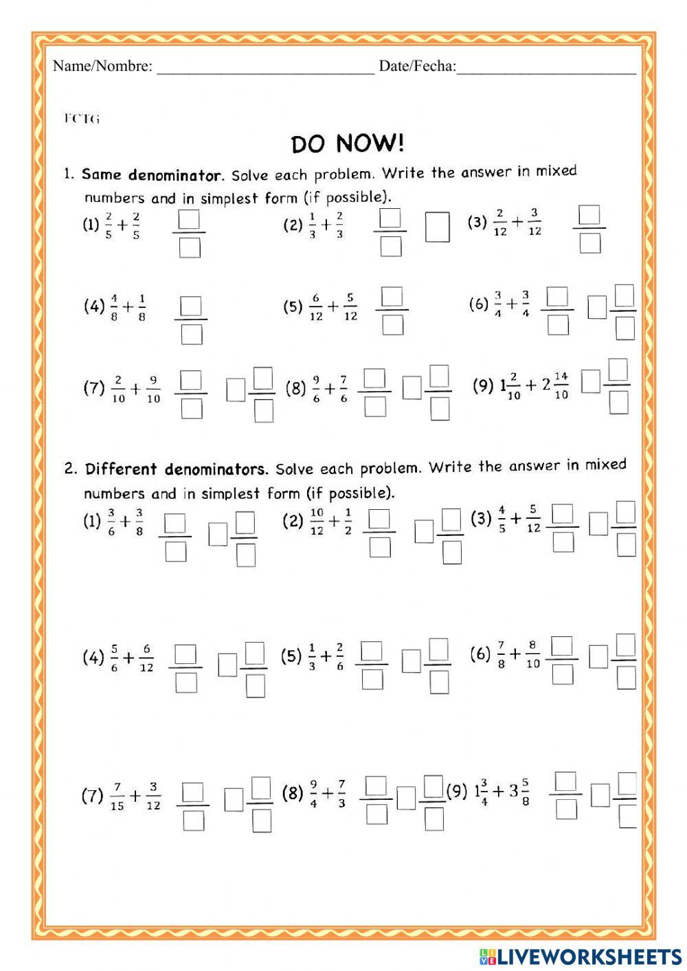 WCMFR Adding Fractions