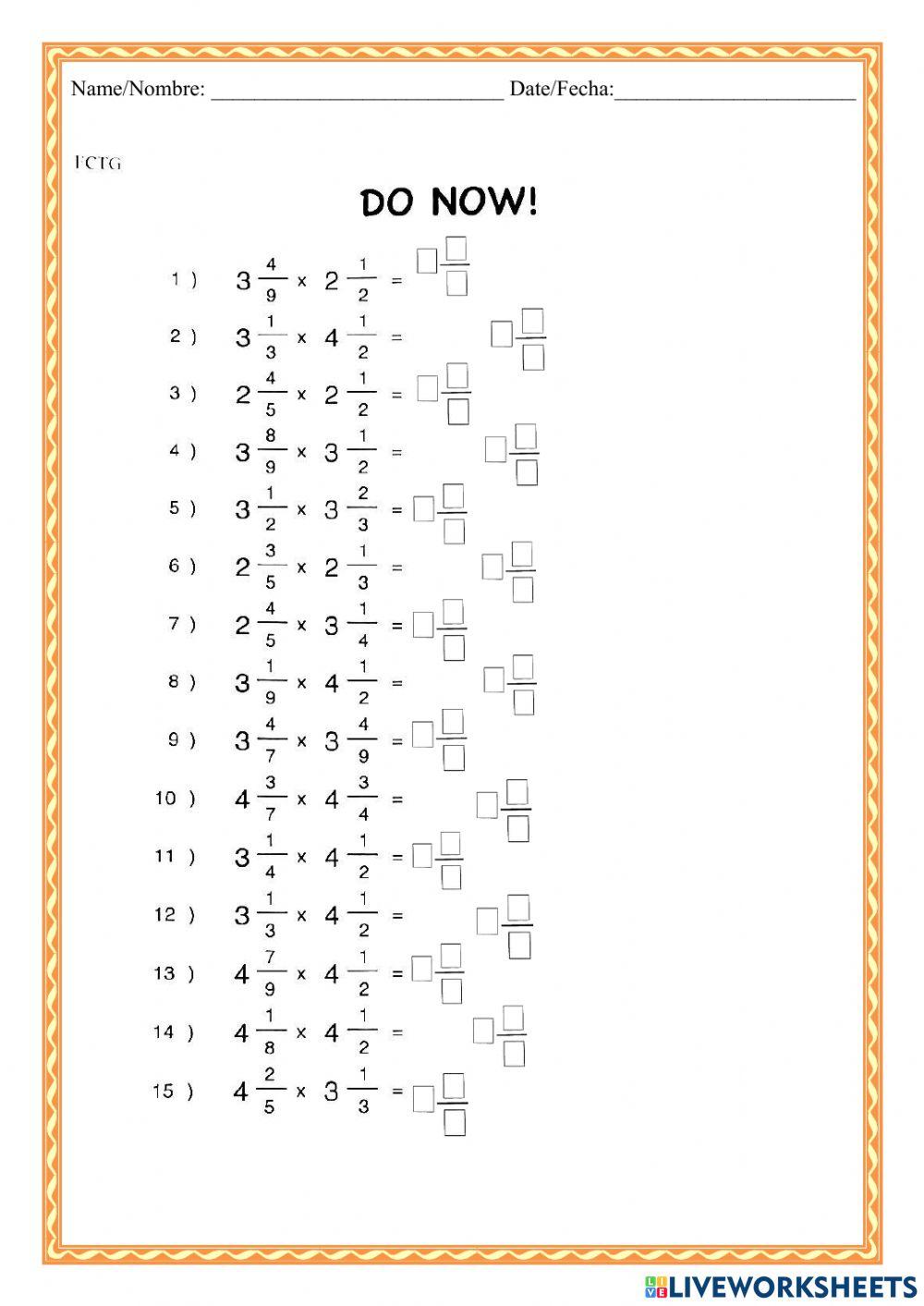 WCMFR Multiplying Mixed Numbers