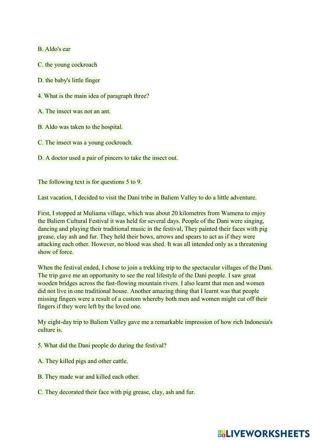 Ulangan Harian Bahasa Inggris unit 11