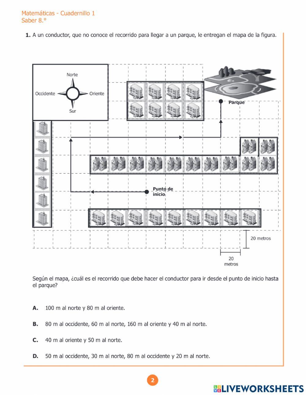 Prueba saber Matemáticas 8° 1-5