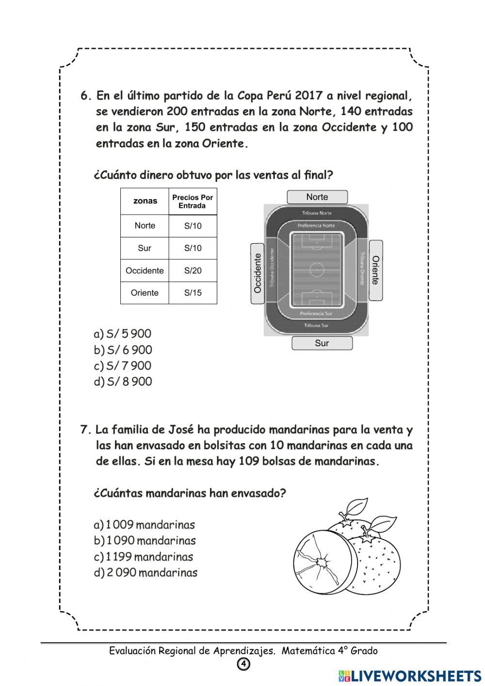 Eva diagnóstica - matemática