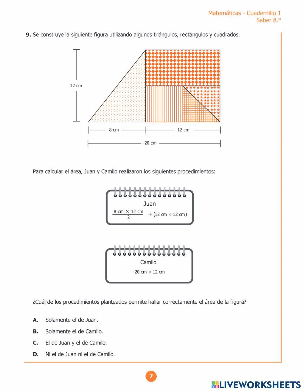 Prueba saber Matemáticas 8° 6-11