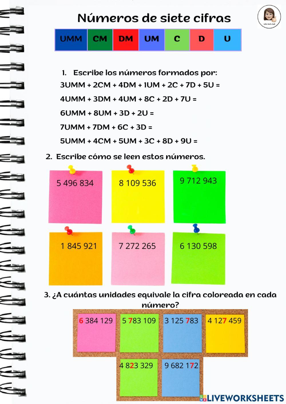 Números de siete cifras