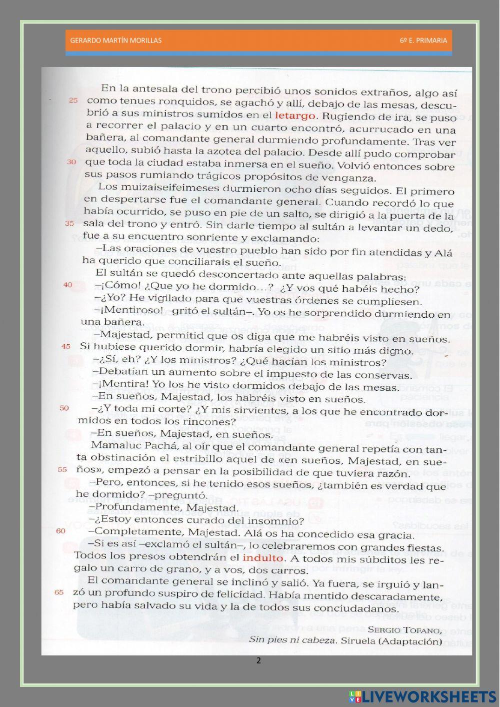 Competencia lectora. Tarea 3.