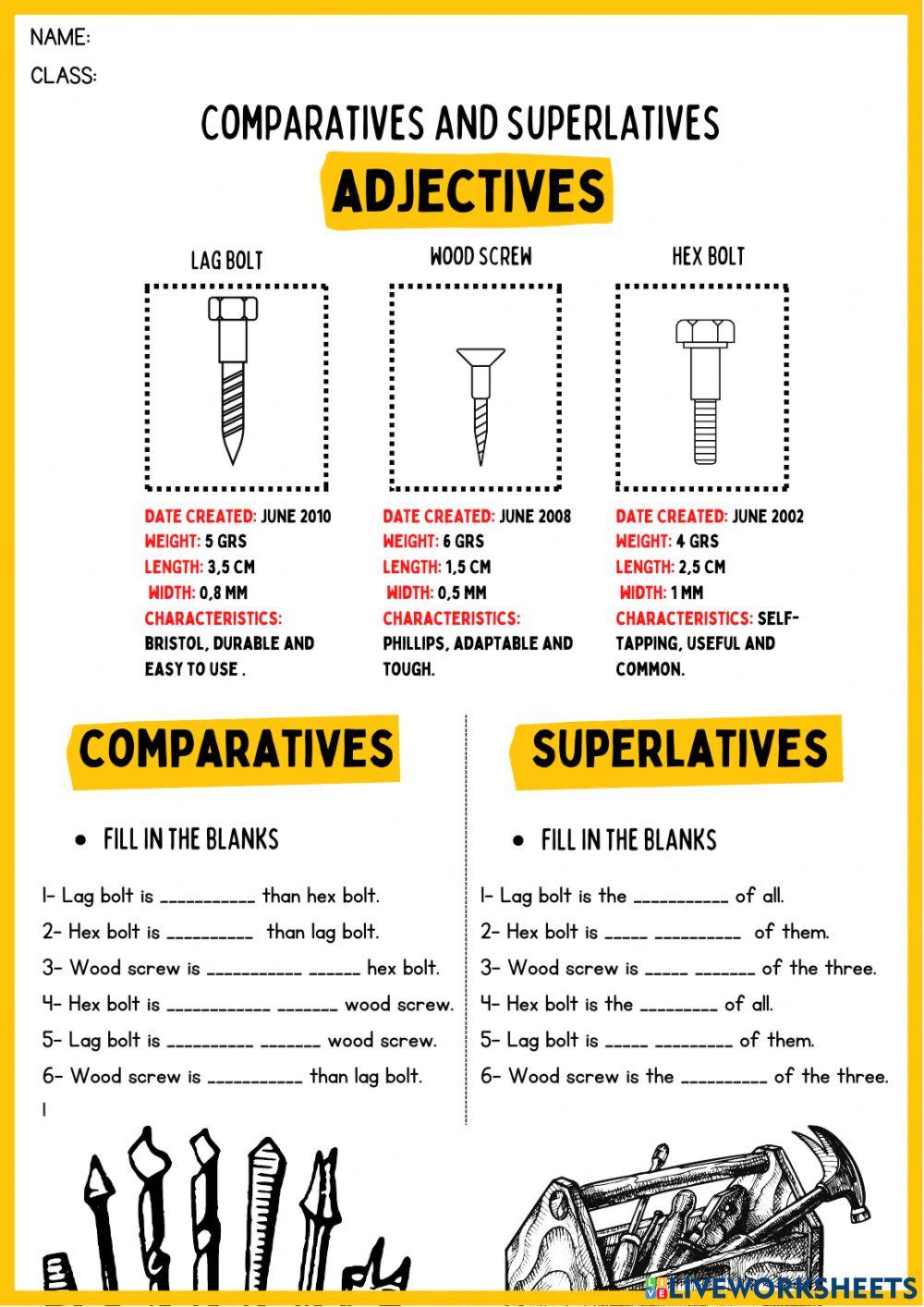 Comparatives and superlatives Comparatives and superlatives