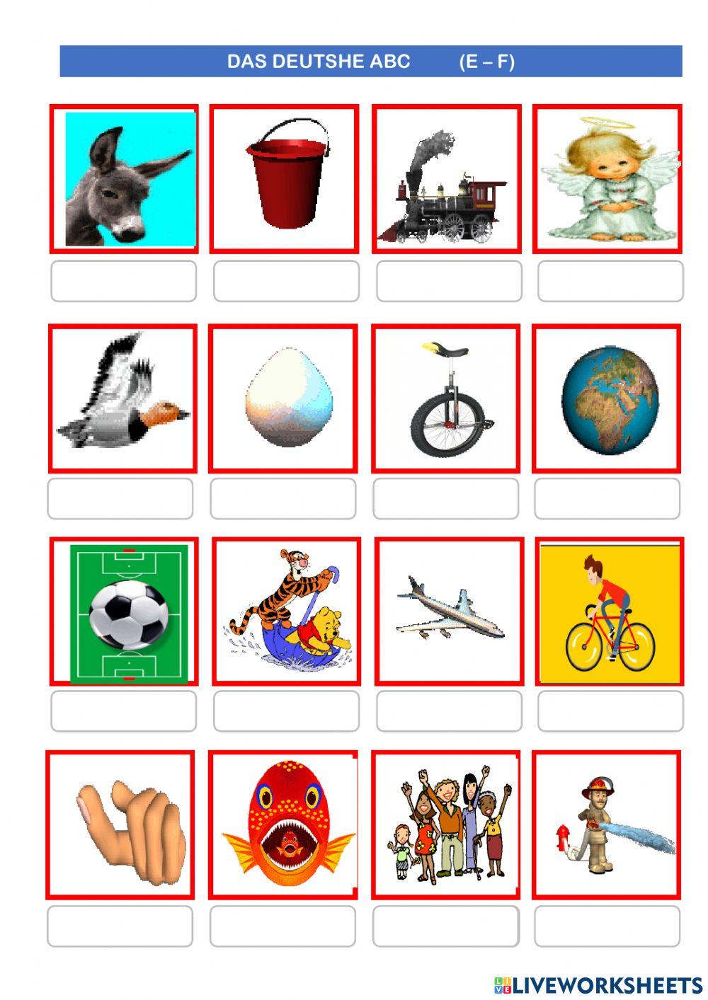 Das deutsche Alphabet EF