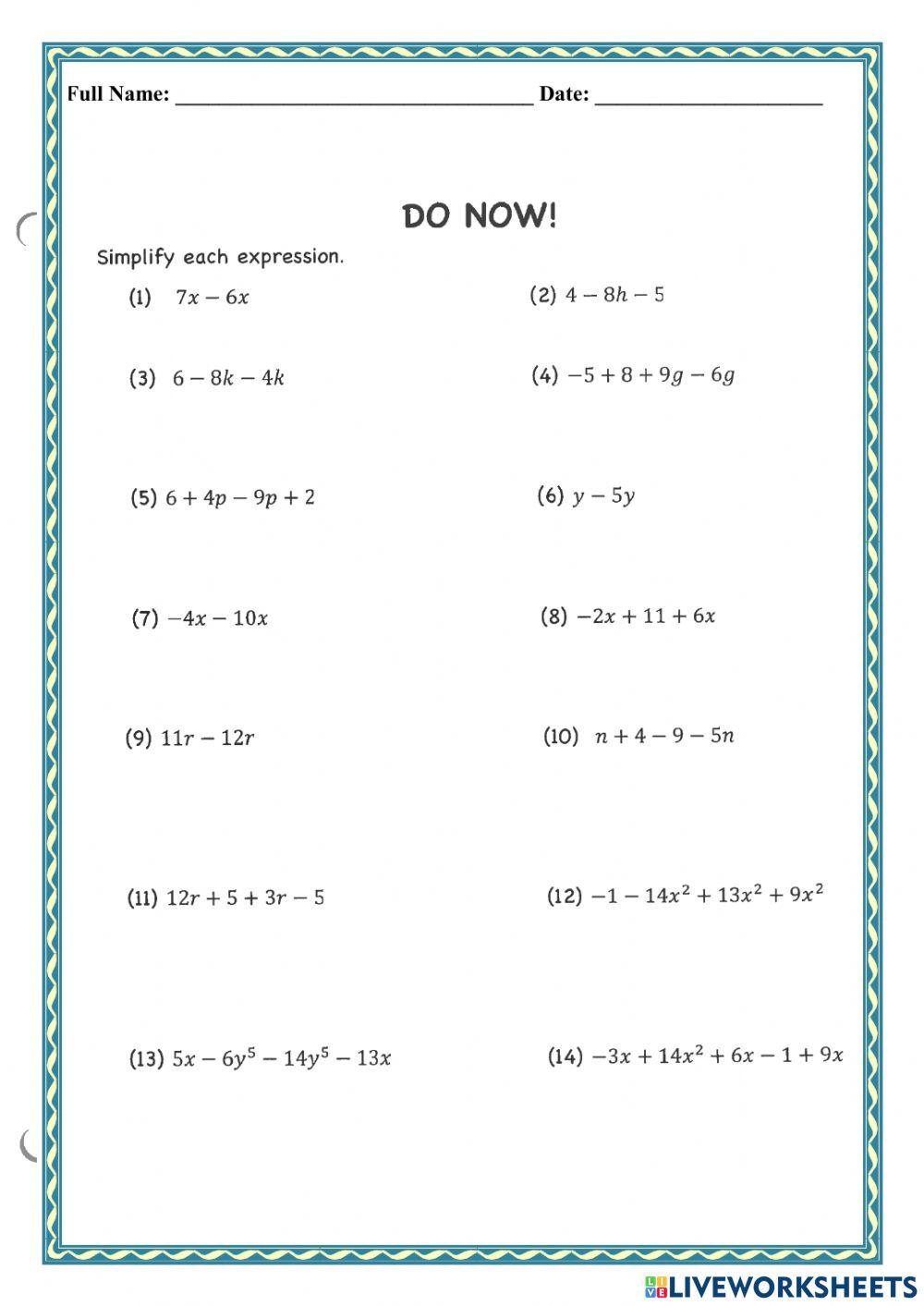 WCGR Combine Like Terms