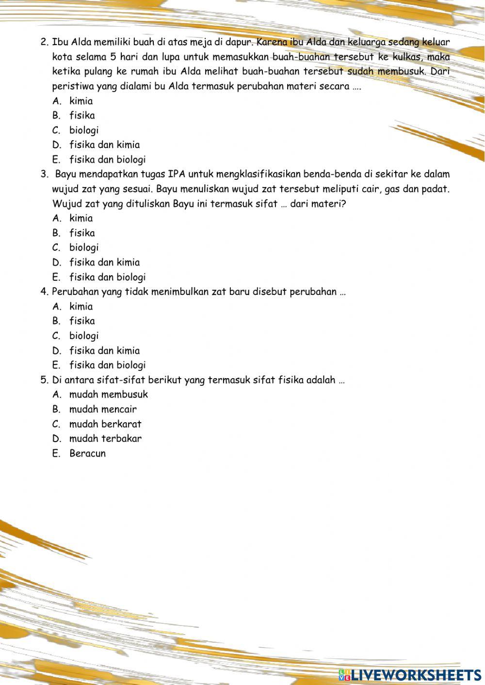 Lkpd materi dan perubahannya