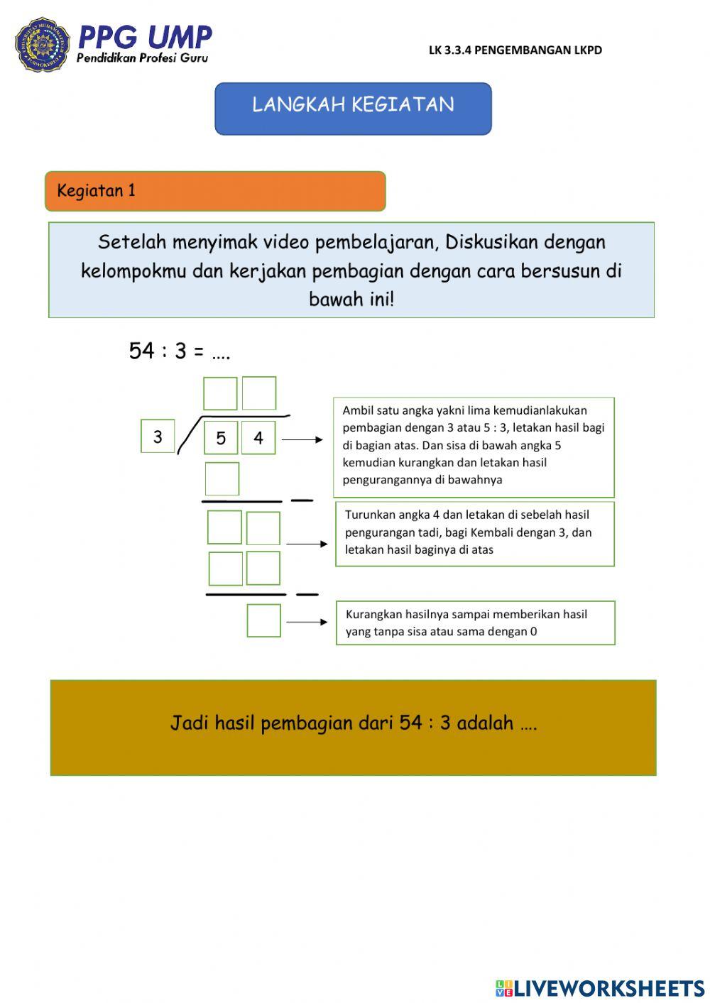 LKPD Matematika Pembagian
