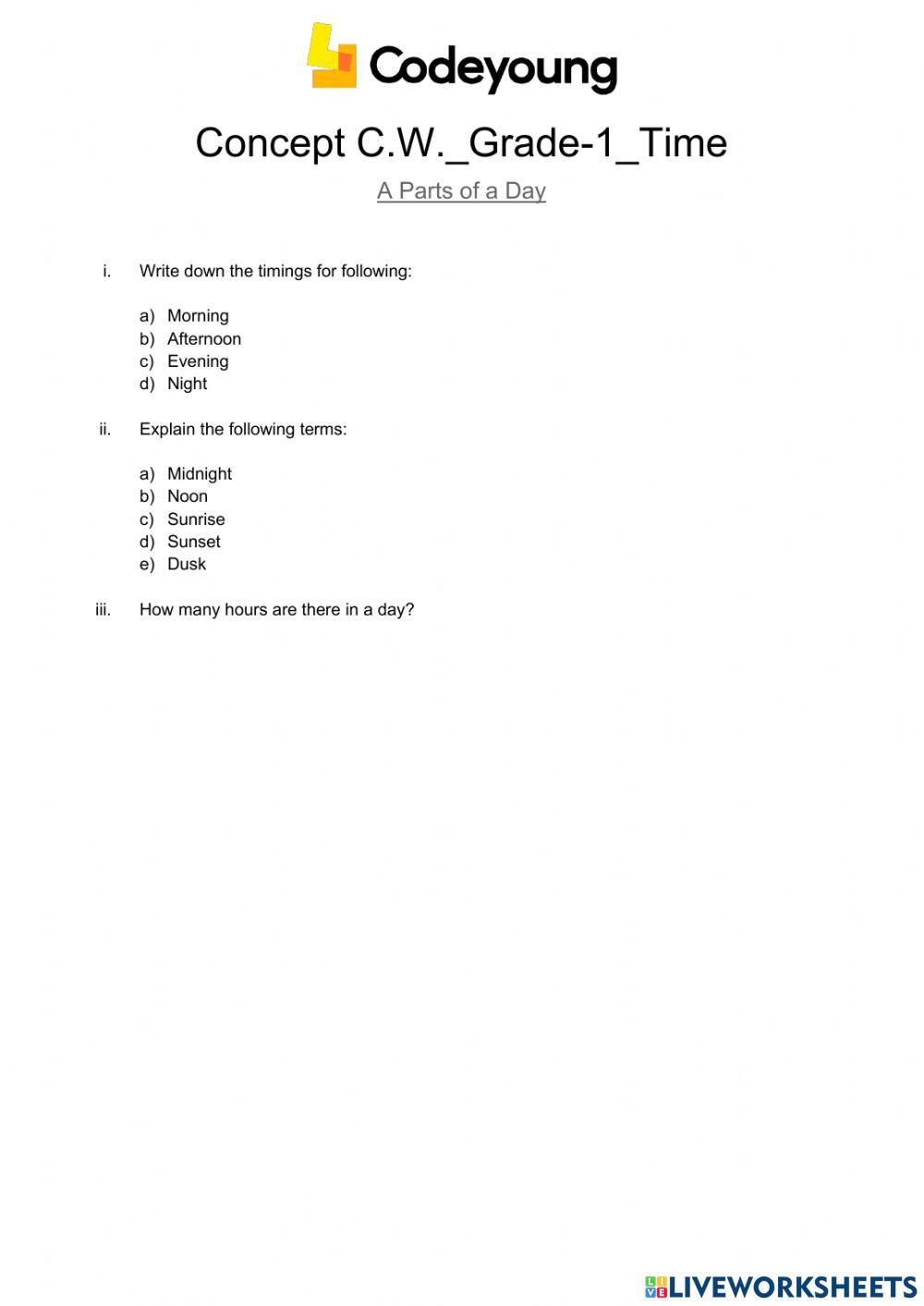 Parts of a day (concept c.w.)