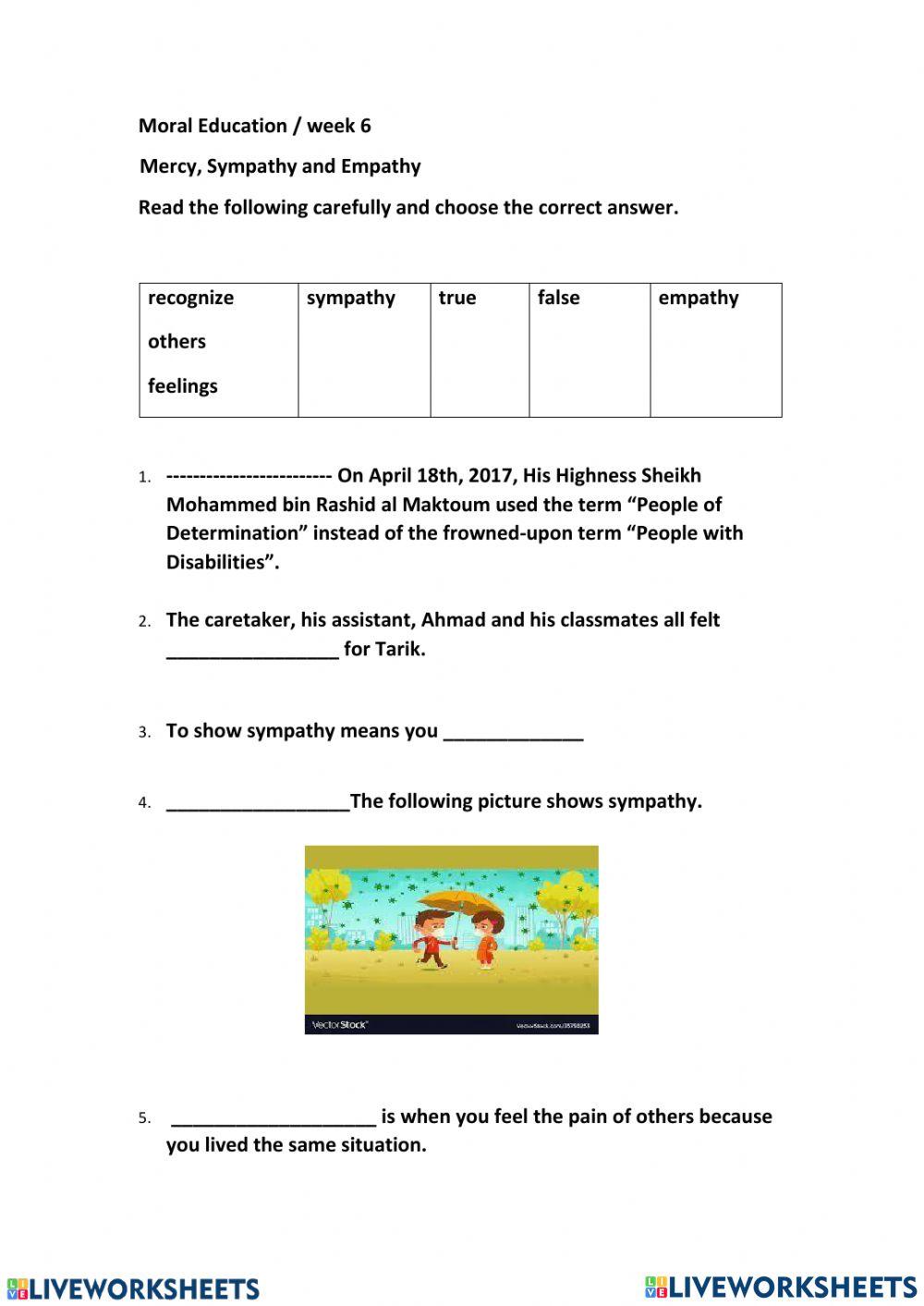 Sympathy and Empathy