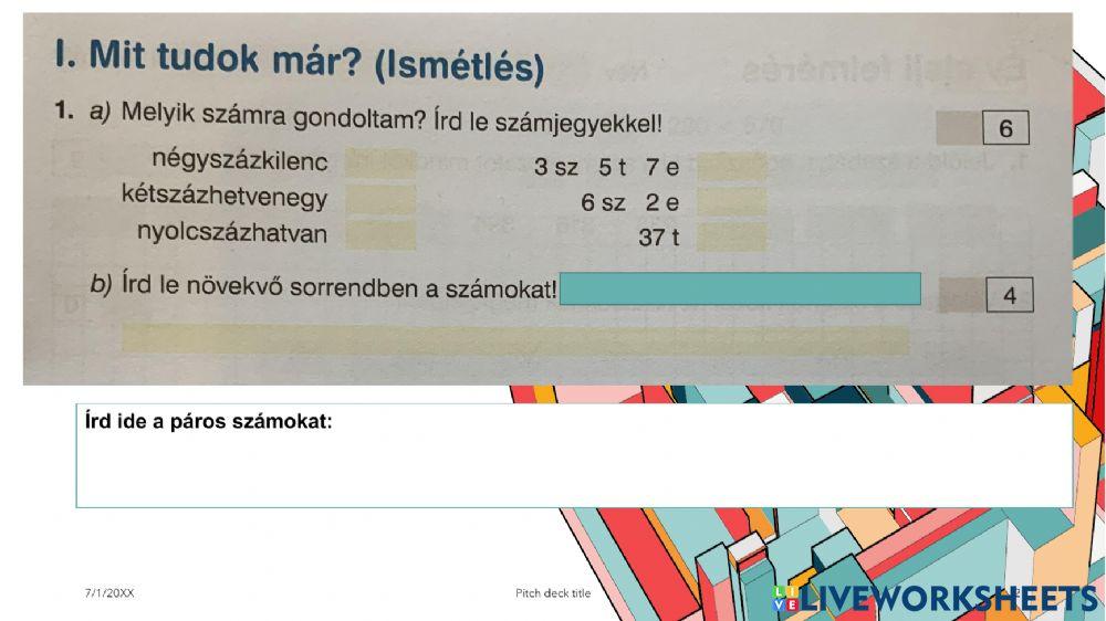 Matek- Mit tudok már? - év eleji felmérő