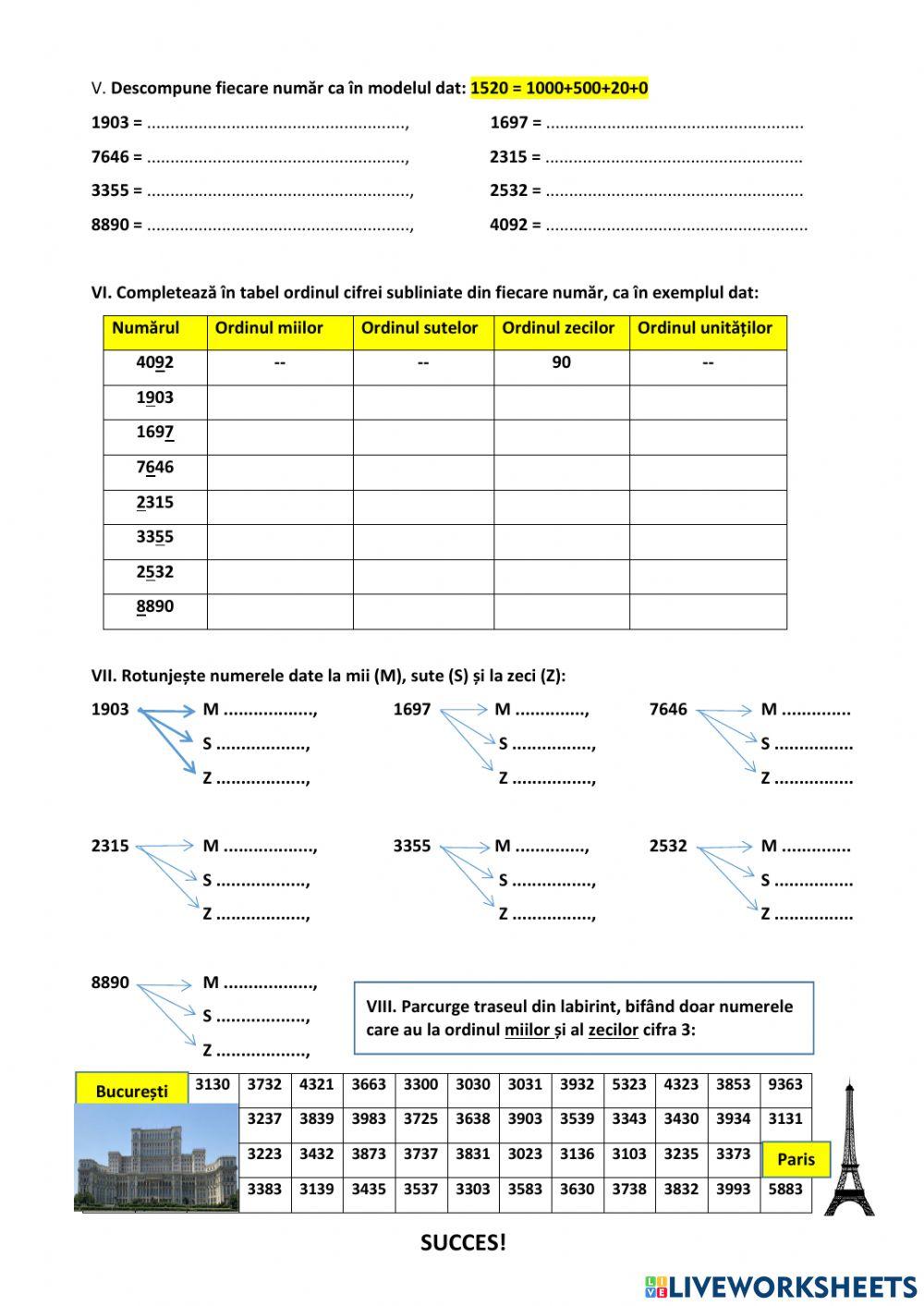 Numerele naturale 0-10.000