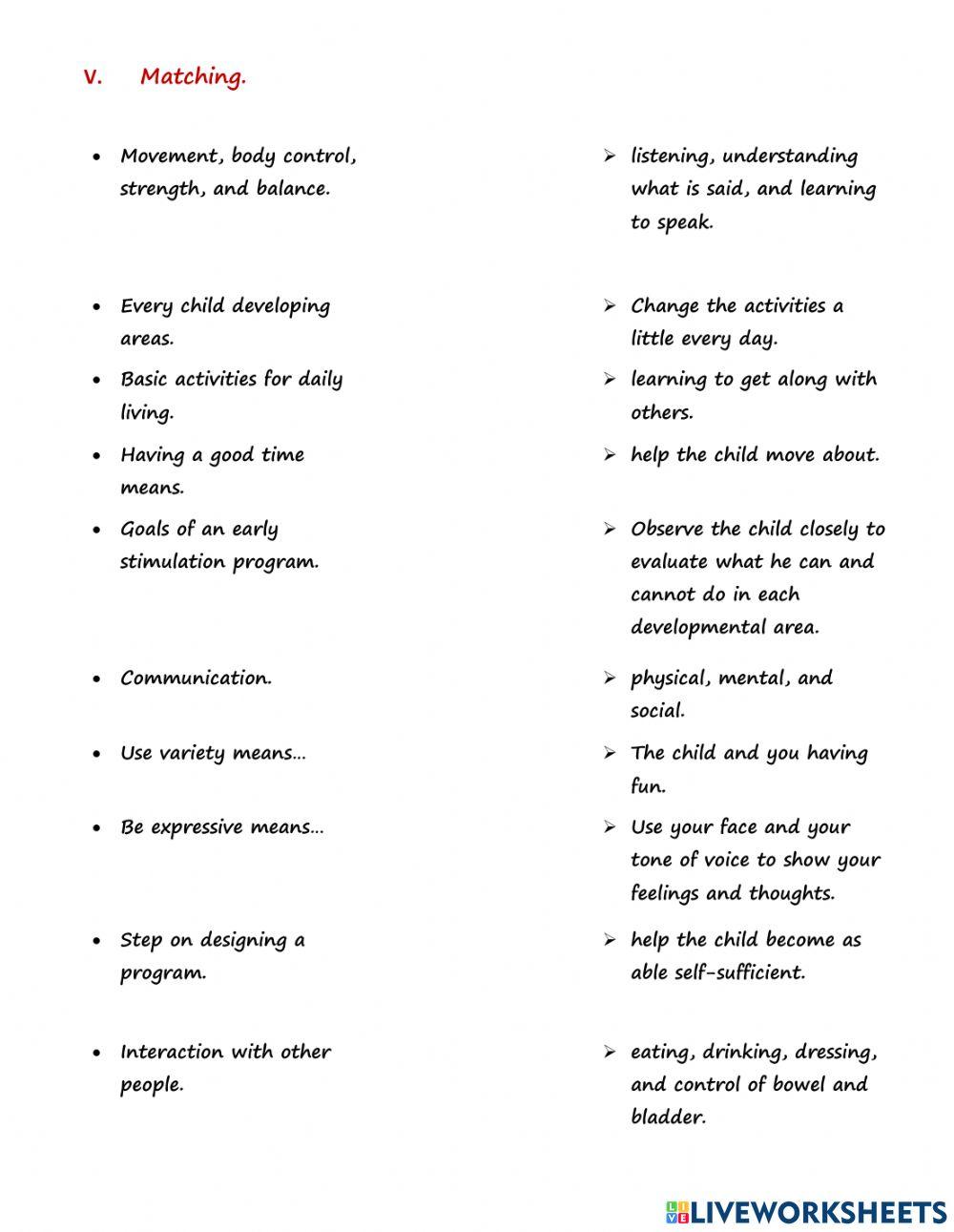 Early stimulation and child development