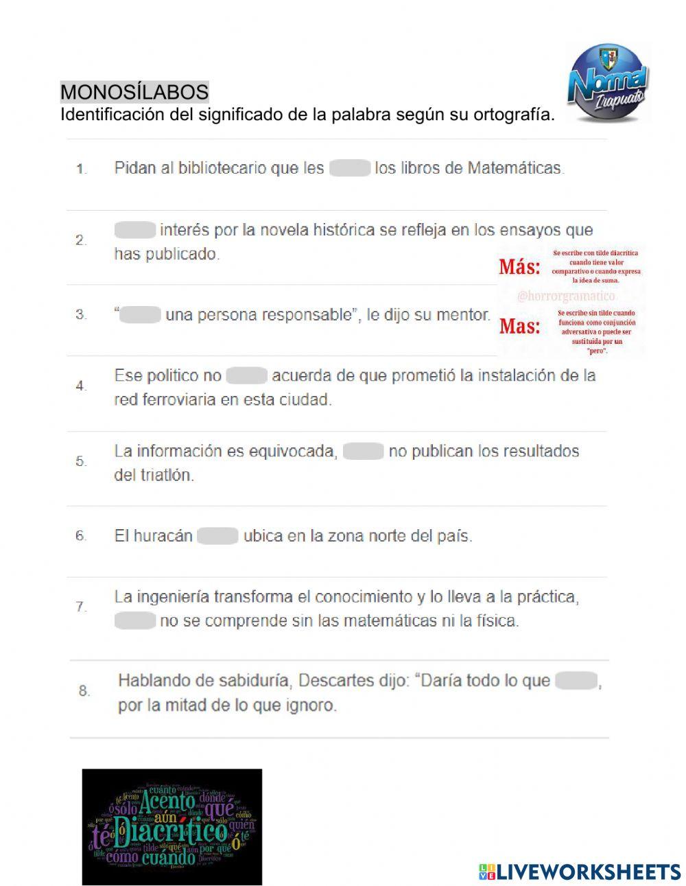 2157298 Acento Diacrítico LUCIA LiveWorksheets 2157298 Acento Diacrítico LUCIA LiveWorksheets