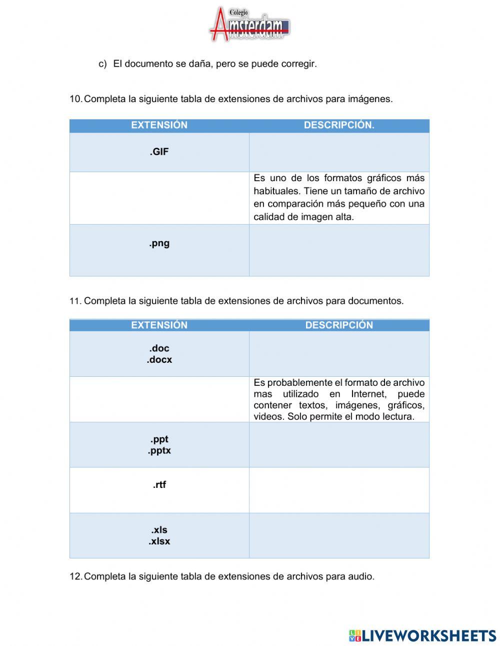 Examen secundaria septiembre