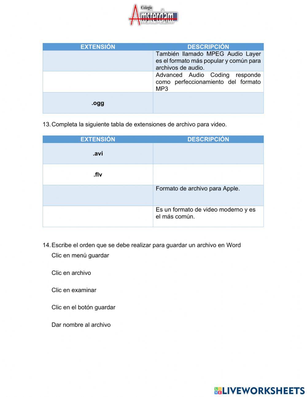 Examen secundaria septiembre