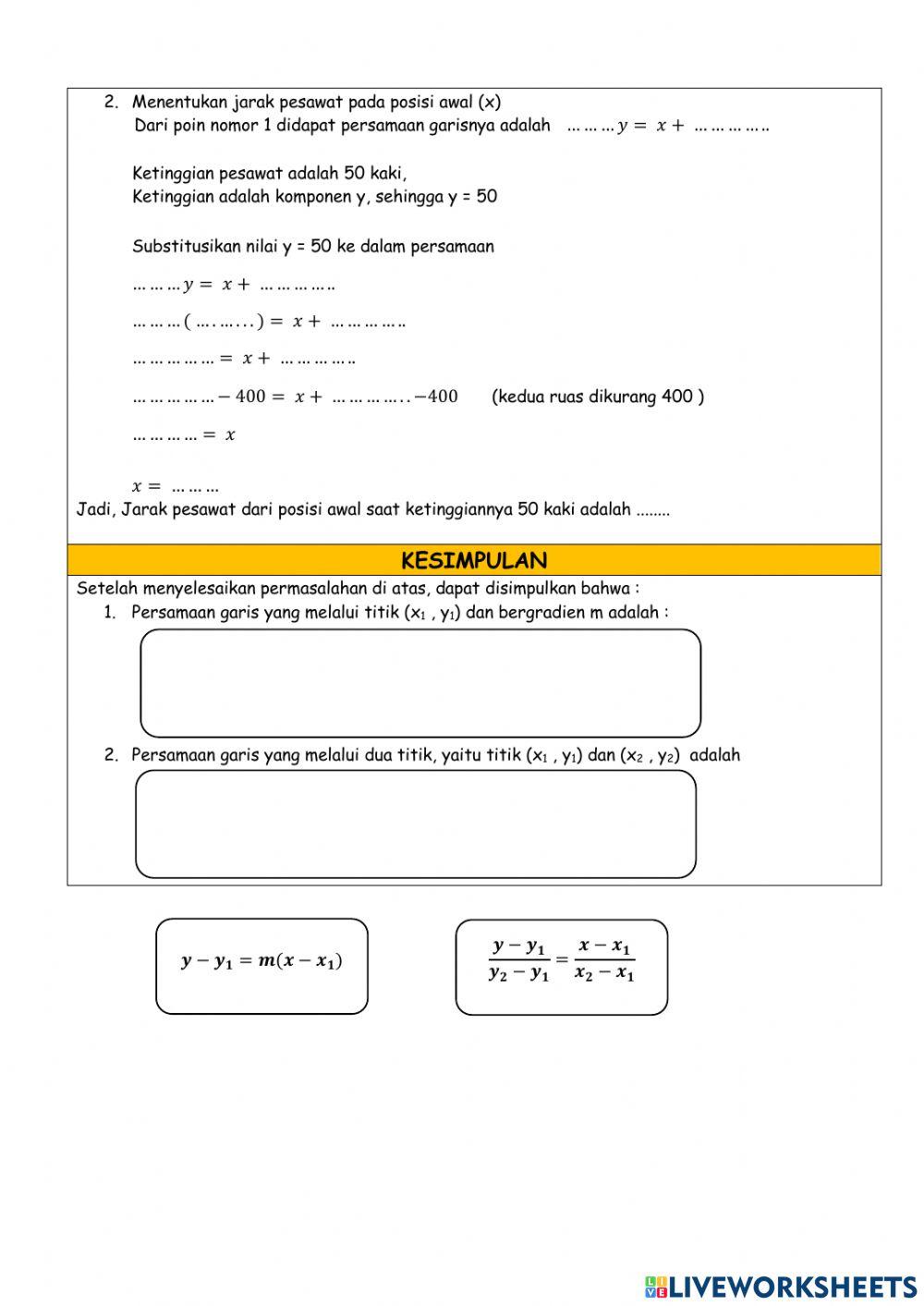 Persamaan Garis Lurus