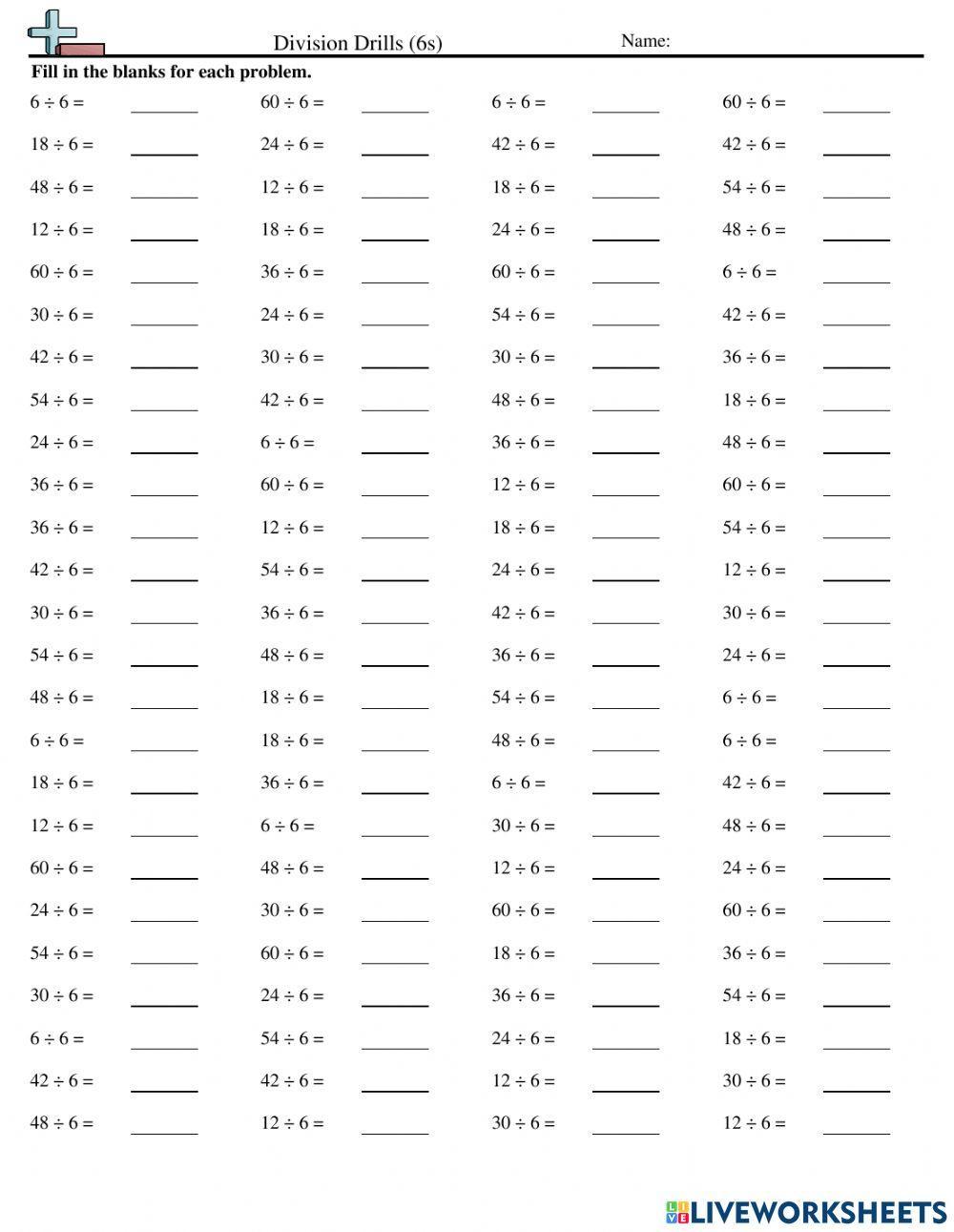 Bảng chia 6 Bảng chia 6