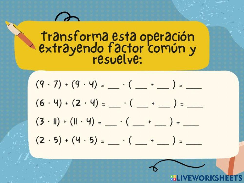 Sacar factor común