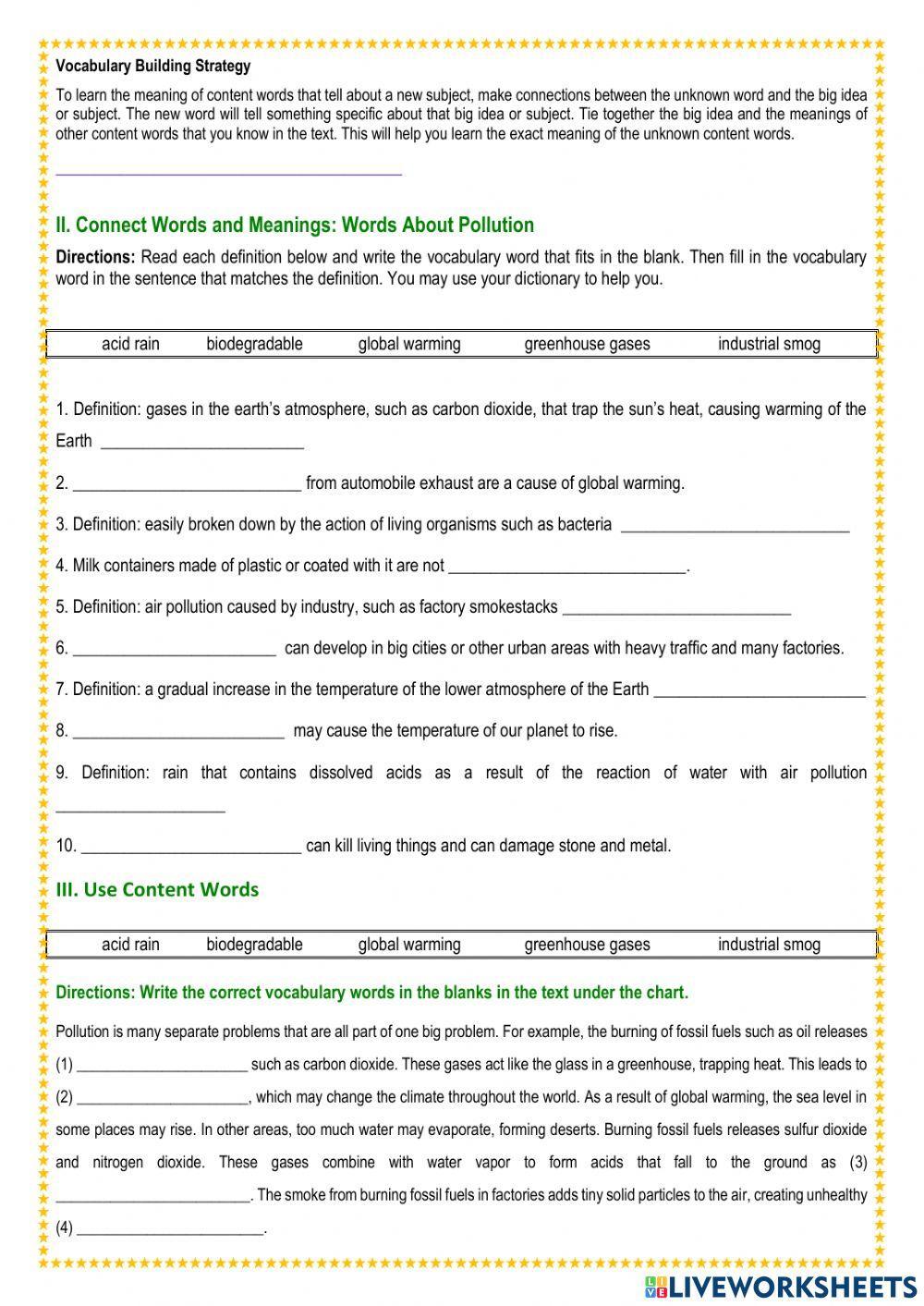 AET Sec School Environmental Vocabulary