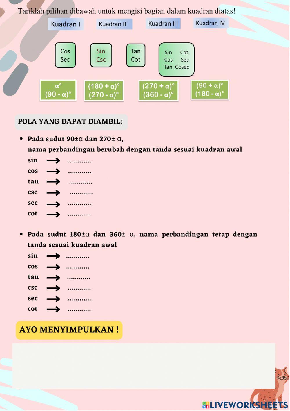 Trigonometri sudut berelasi