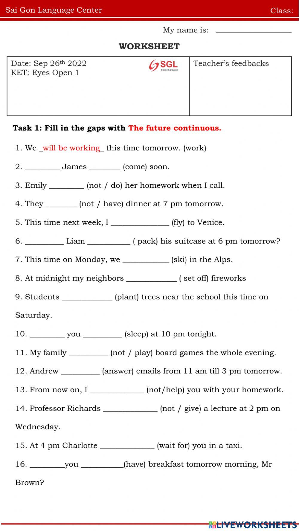 Pear future continuous